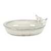Ceramic Oval Bird Bath - White image
