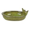 Ceramic Oval Bird Bath Green image