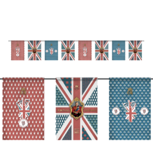 3 Meters King's Coronation Bunting - Rectangular Flags