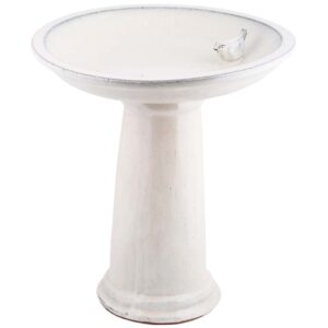 Ceramic Bird Bath On Pedestal