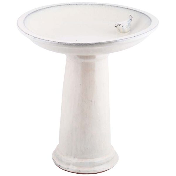 Ceramic Bird Bath On Pedestal