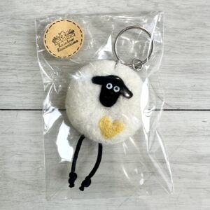 Sheep yellow heart key ring image