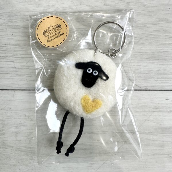 Sheep yellow heart key ring image