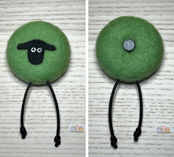 Felted Sheep Magnet Front & Back image