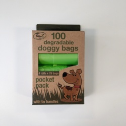 Degradable Pocket Pack Doggy Bags 4x25 Pack 100