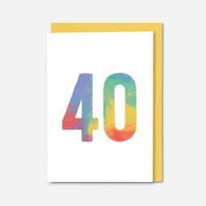 number 40 in muti colours on a white background