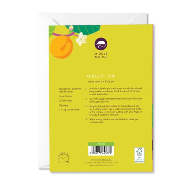 Apricot Birthday Card With Recipe - Image 2