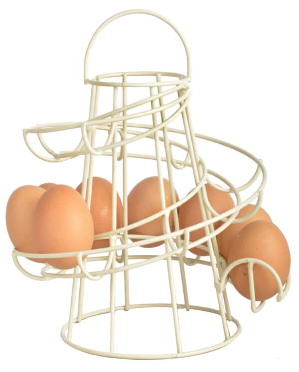 Helter Skelter Metal Egg Rack Stand Holder Cream - Image 3