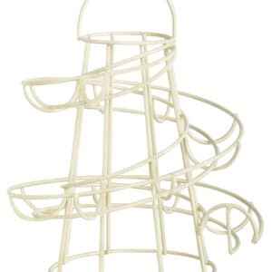 Helter Skelter Metal Egg Rack Stand Holder Cream