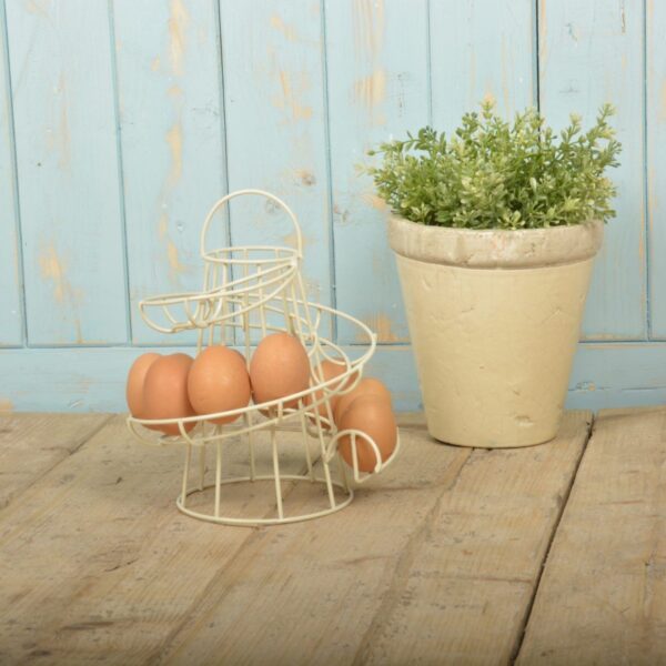 Helter Skelter Metal Egg Rack Stand Holder Cream - Image 2