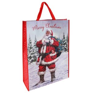 bag with santa on it and merry christmas