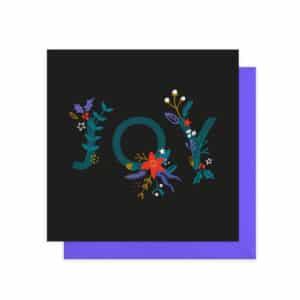 Joy Christmas floral card