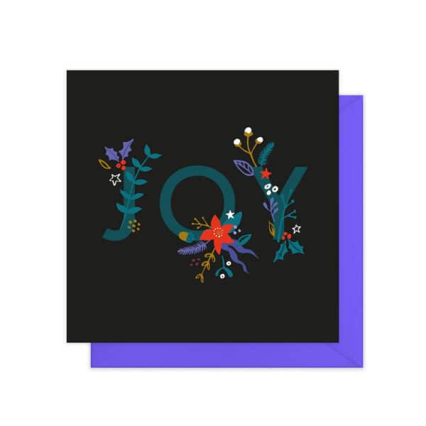 Joy Christmas floral card