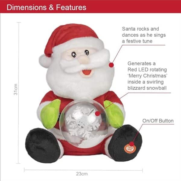 Christmas Santa With Musical Snowball - Image 3