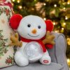 SNOWMAN TEDDY WHITE WITH RED EARS