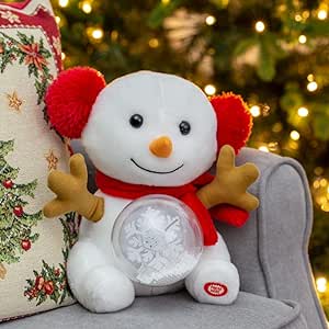 SNOWMAN TEDDY WHITE WITH RED EARS