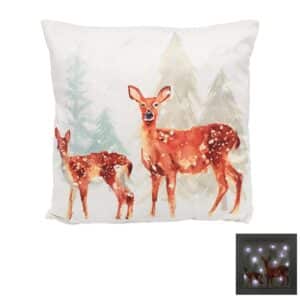 Winter Deer LED Cushion 40 x 40 x 12cm