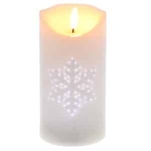 cream candle woth a star on it