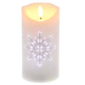 cream led candle with a star on it