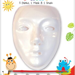 mask with 5 paints and paint brush