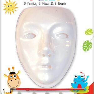 mask with 5 paints and paint brush