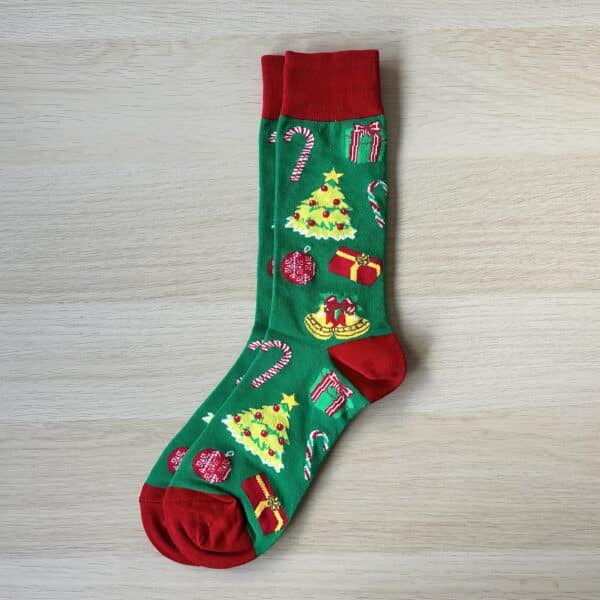 green festive socks