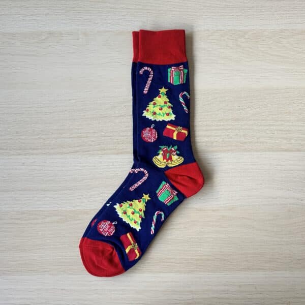 navy festive socs