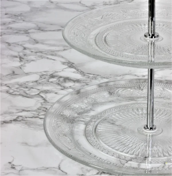 Modena 2-Tier Clear Glass Cake Stand - Image 4