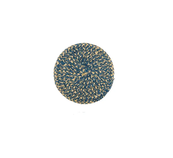 Cornflower_Blue_Woven_Jute_Coaster