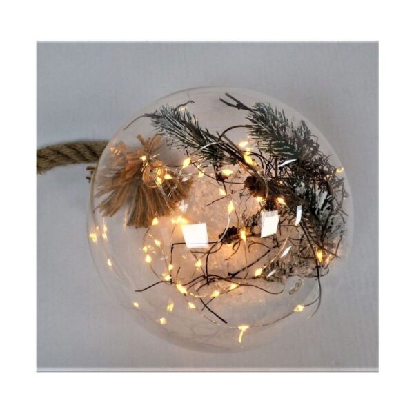 kaemingk Micro LED Ball With Rope 20cm - Frosted - Image 2