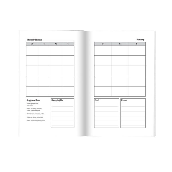 my-wellbeing-garden monthly planner pages