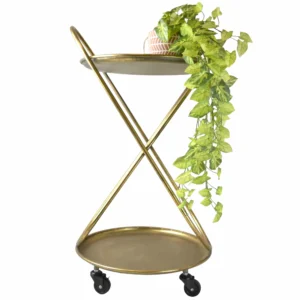 Antique Gold Serving Trolley on Castors