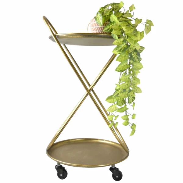 Antique Gold Serving Trolley on Castors