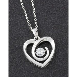 Moving Crystal Heart Silver Plated Necklace