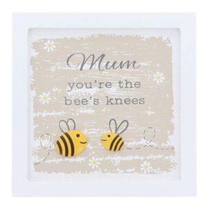 Pebble Bee Square Plaque Mum