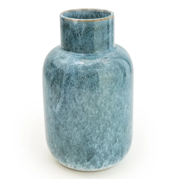 Short Neck Bottle Vase Reactive Blue Glaze