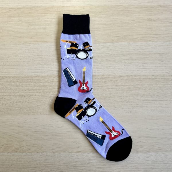 Instruments socks lilac with black heal and toes