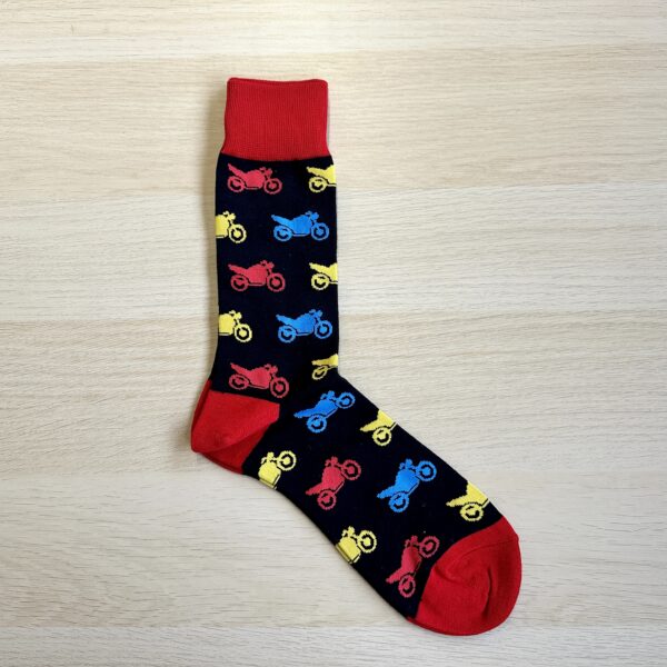 Motorbikes socks black with red heels