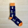 Blue Owls sock with orange heels