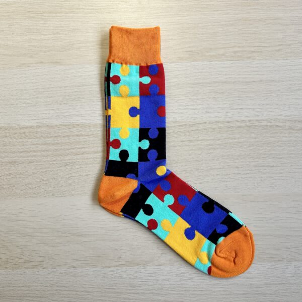 muliti coloured Puzzles with orange heels