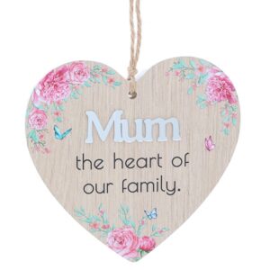 Cottage Floral Garden Hanging Heart Mum