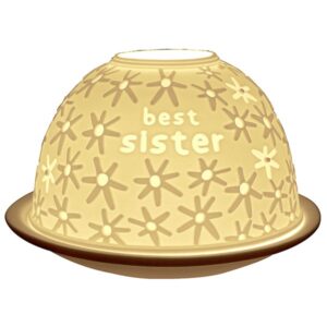Nordic Lights Candle Shade Best Sister With Flowers