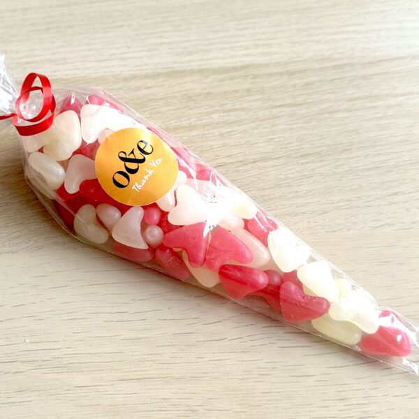 Jelly bean Sweets hearts pink and white