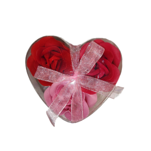 heart shaped 3 rose soap