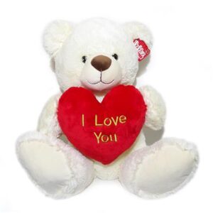Valentines White Henry Bear With Heart 25cm