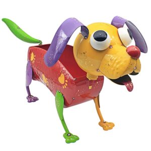 Metal Bright Eyes Plant Pot Dog