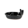 Black ceramic Bird feeding and drinking bowl image