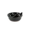Black ceramic Bird feeding and drinking bowl image