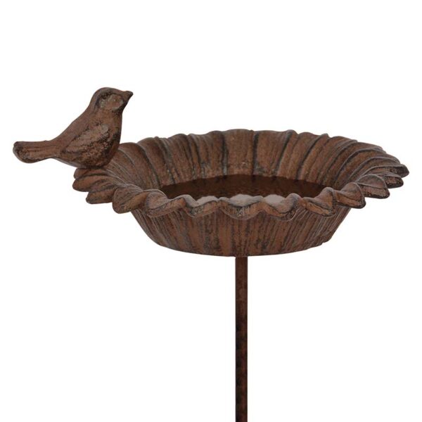 Cast Iron Flower Bird Bath On Stick image