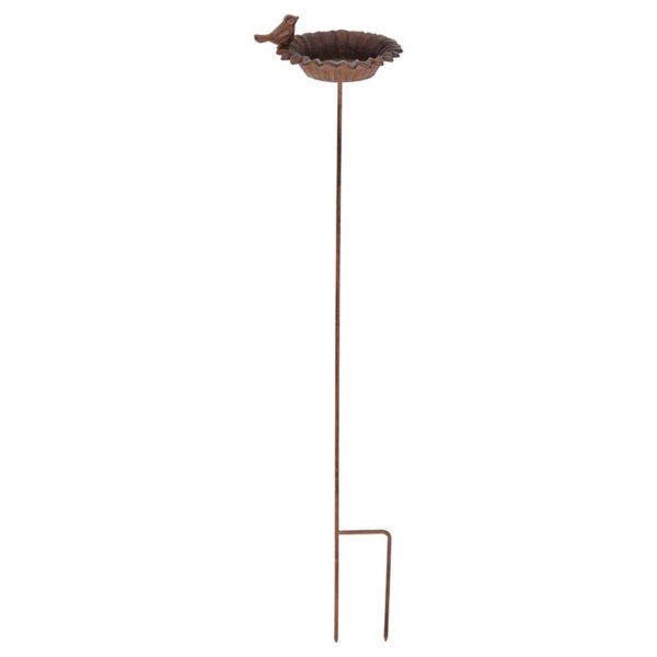 Cast Iron Flower Bird Bath On Stick image